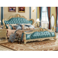 good quality luxury wooden blue leather master furniture bedroom